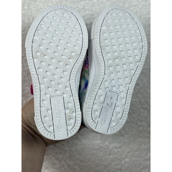 SKECHERS TWINKLE TOES GIRL TODDLER 7 SNEAKERS SEQUINS GLITTER LIGHT-UP FUN - Picture 11 of 11